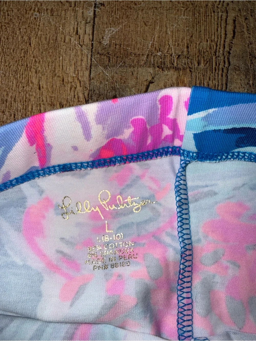 Lilly Pulitzer Girls Bundle L 8-10 Blue Peplum Top & Tropical Floral Leggings